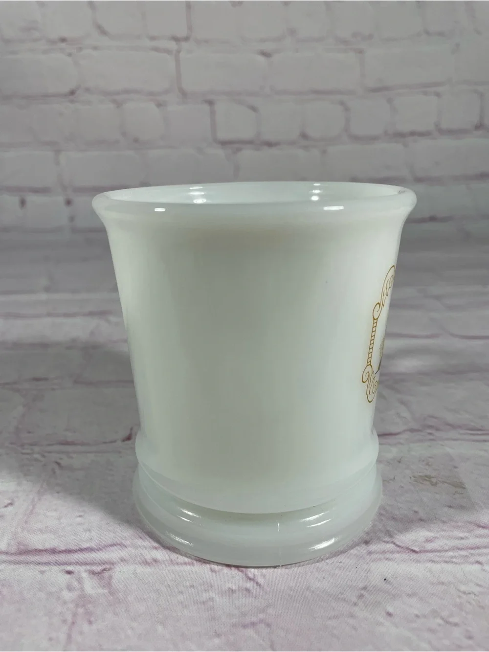 Vintage Avon Iron Horse Locomotive Train White Milk Glass Shaving Mug